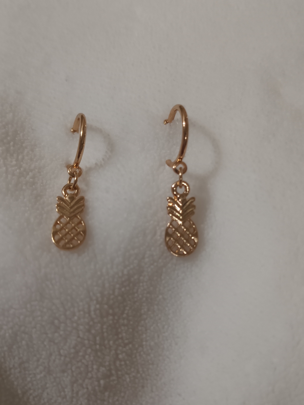 Gold Pineapple Hoop Drop Earrings - Women Jewelry